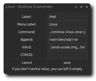 Syslinux Customizer image